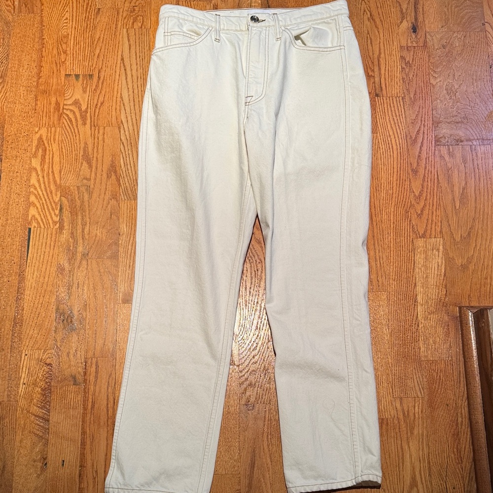 Frame white denim Le Italien straight size 28